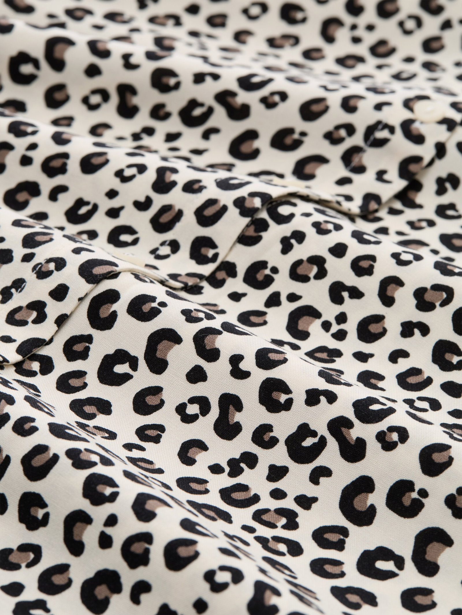 viscose blouse with gathering, beige brown leo print #2