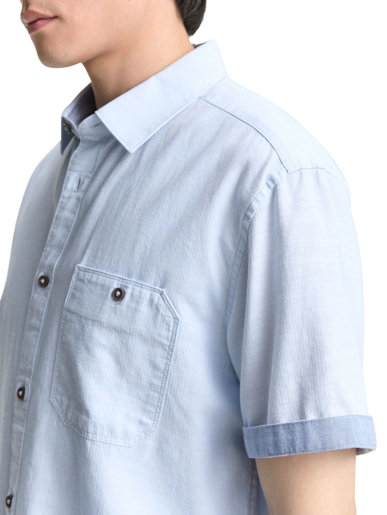 Tom Tailor |  Tom Tailor Hemd Slim Fit  | XXL | powder blue zigzag structure