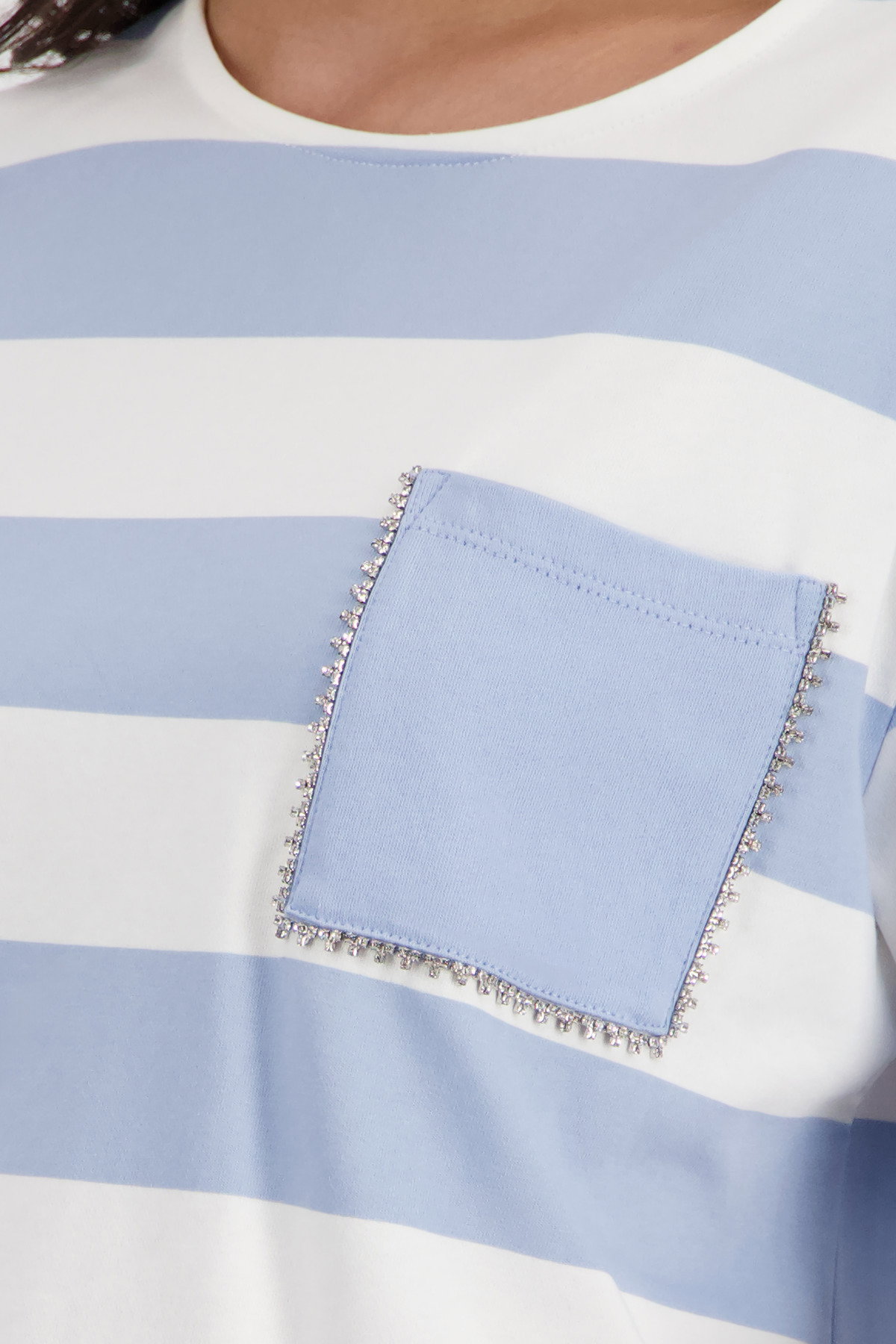 Monari Sweatshirt mit Streifen und Schmuckdetails #5