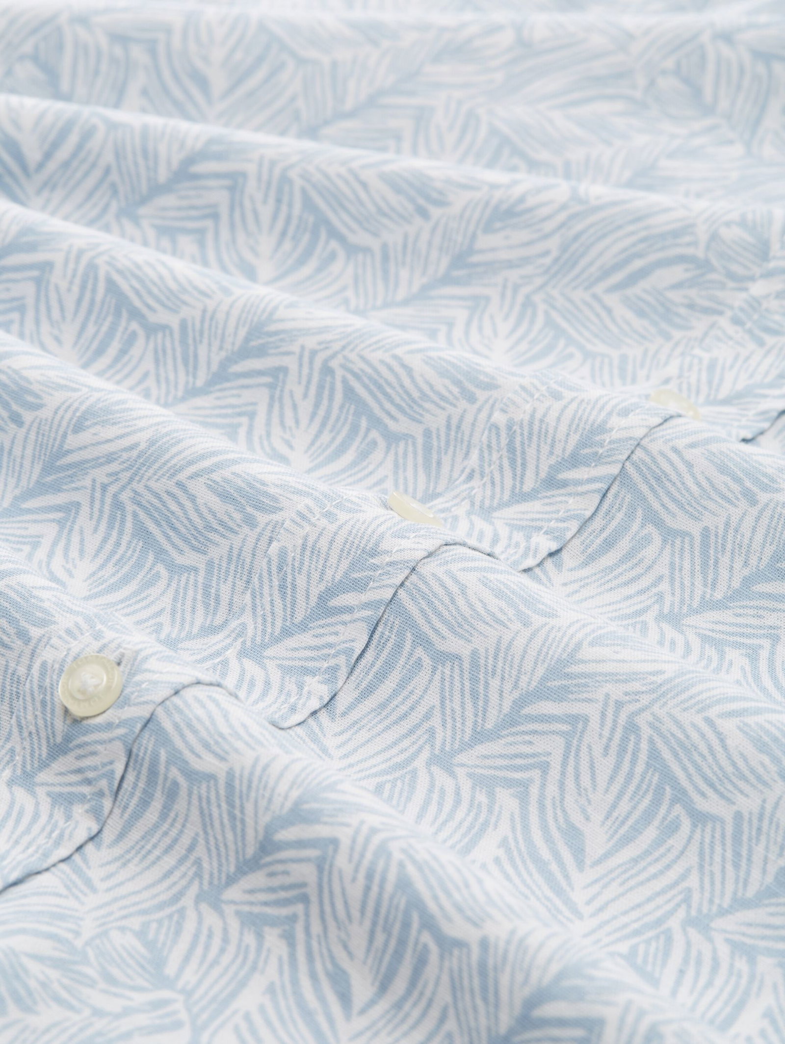Tom Tailor |  Tom Tailor Hemd Regular Fit  | XL | windsurf blue wavy leaf design