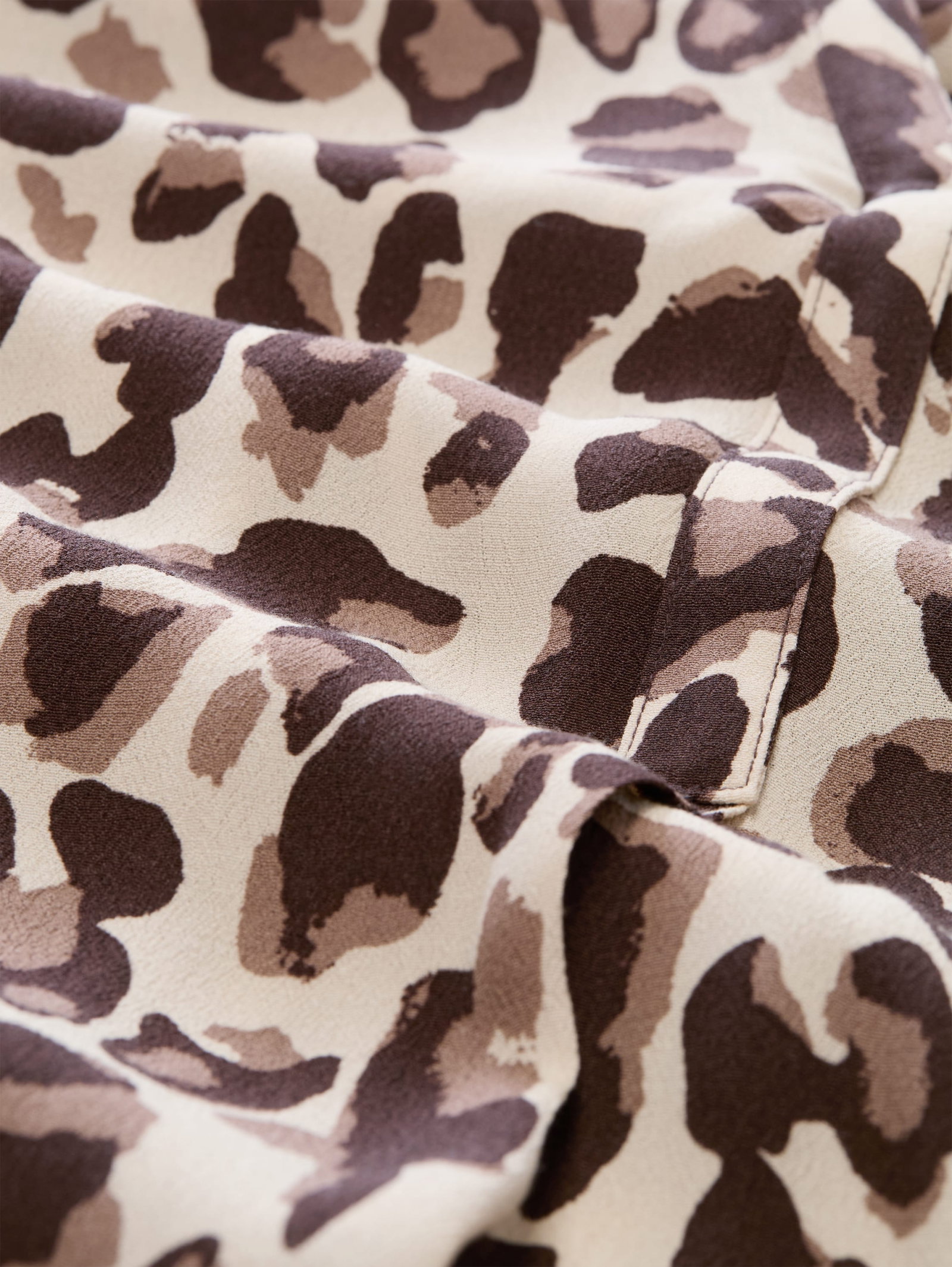 blouse easy longsleeves shape, brown beige leo print #2