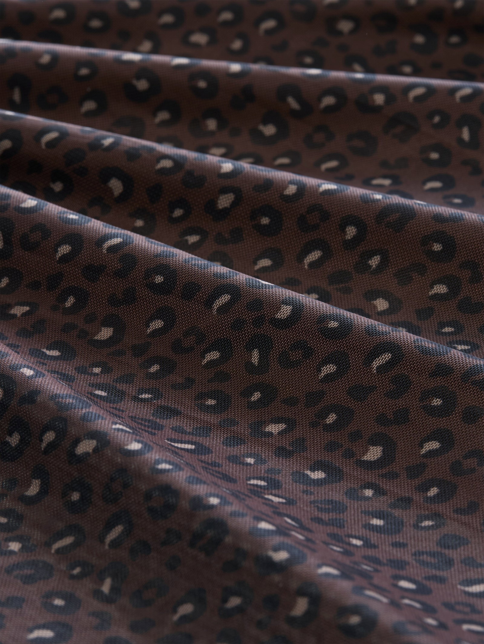 midi mesh dress with short lin, brown black leo print #8