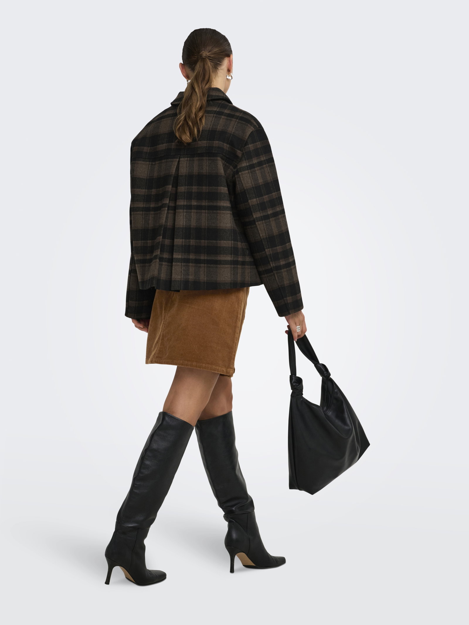 JDYASTRID CHECK SHORT JACKET OTW HA, Chocolate Brown/BLACK - TOFFEE #5