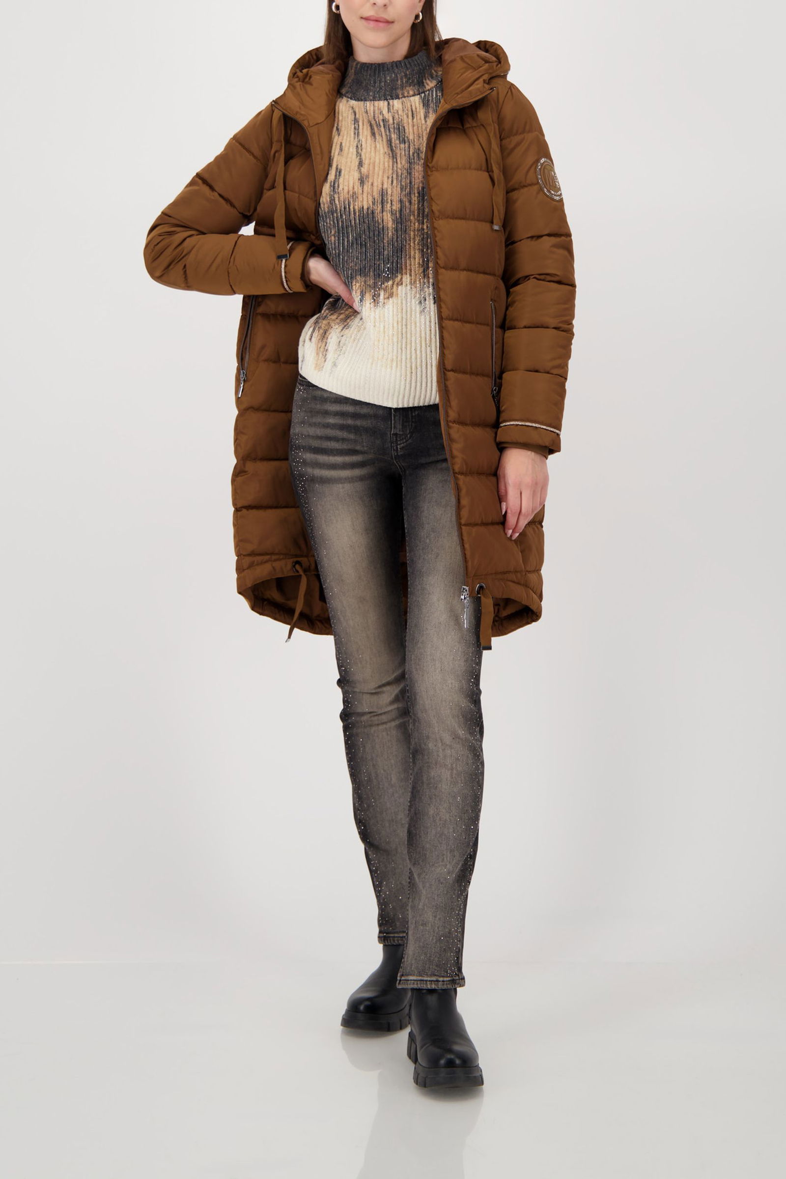 Monari | Pullover, whisky gemustert | 36