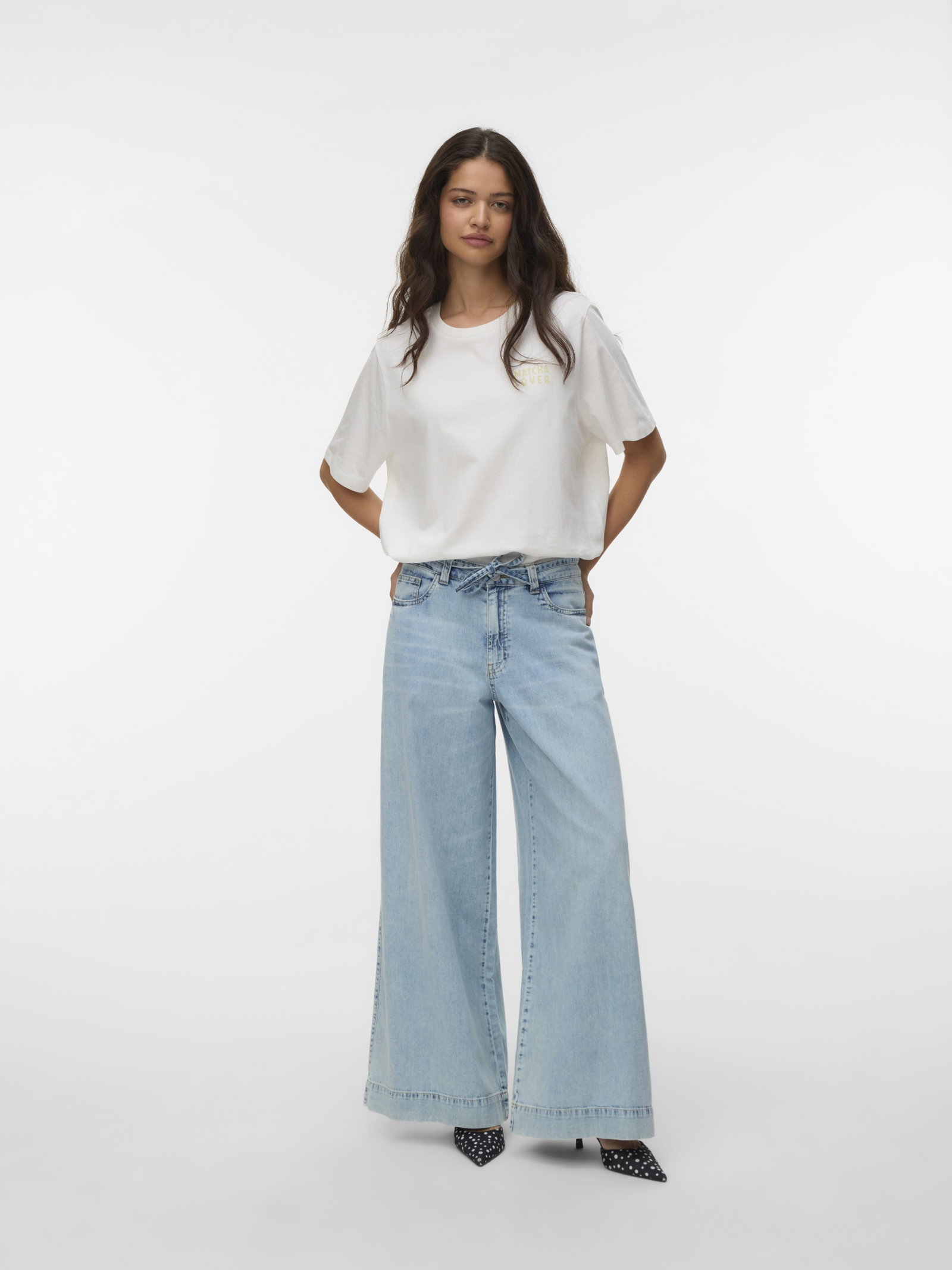 VMAISA MR WIDE PALAZZO JEANS MIX, Light Blue Denim #3