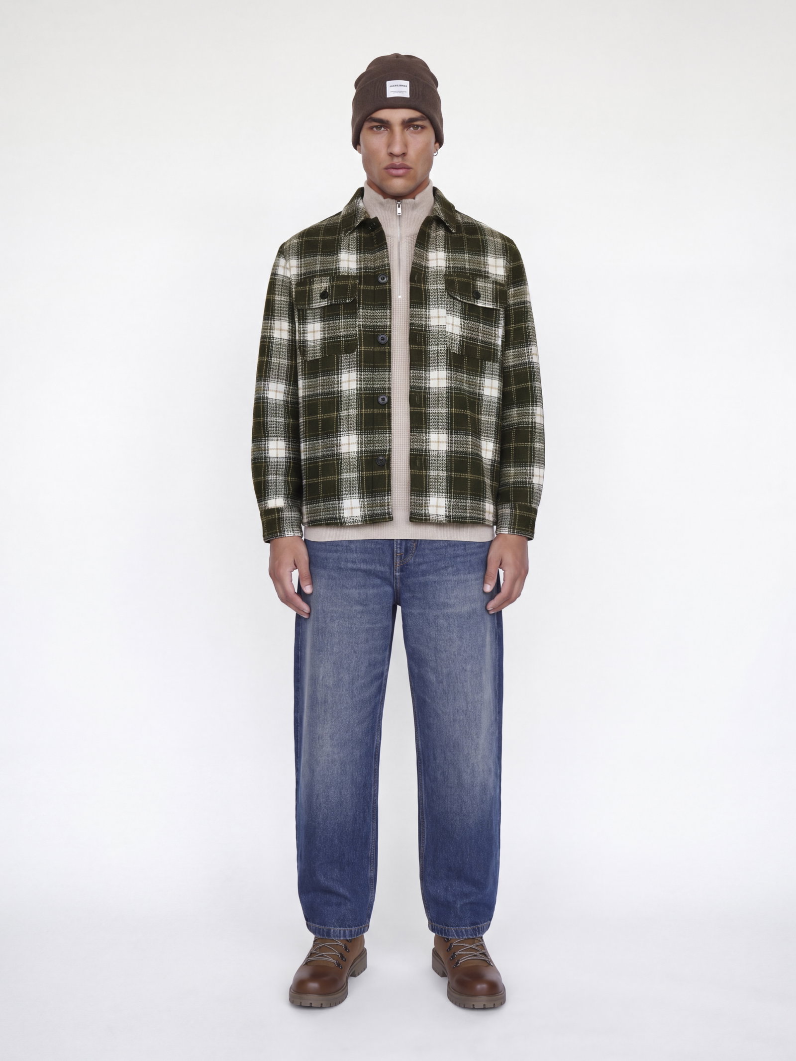 JJEREGENT STRUCTURE OVERSHIRT LS SN, Rosin/CHECK #3
